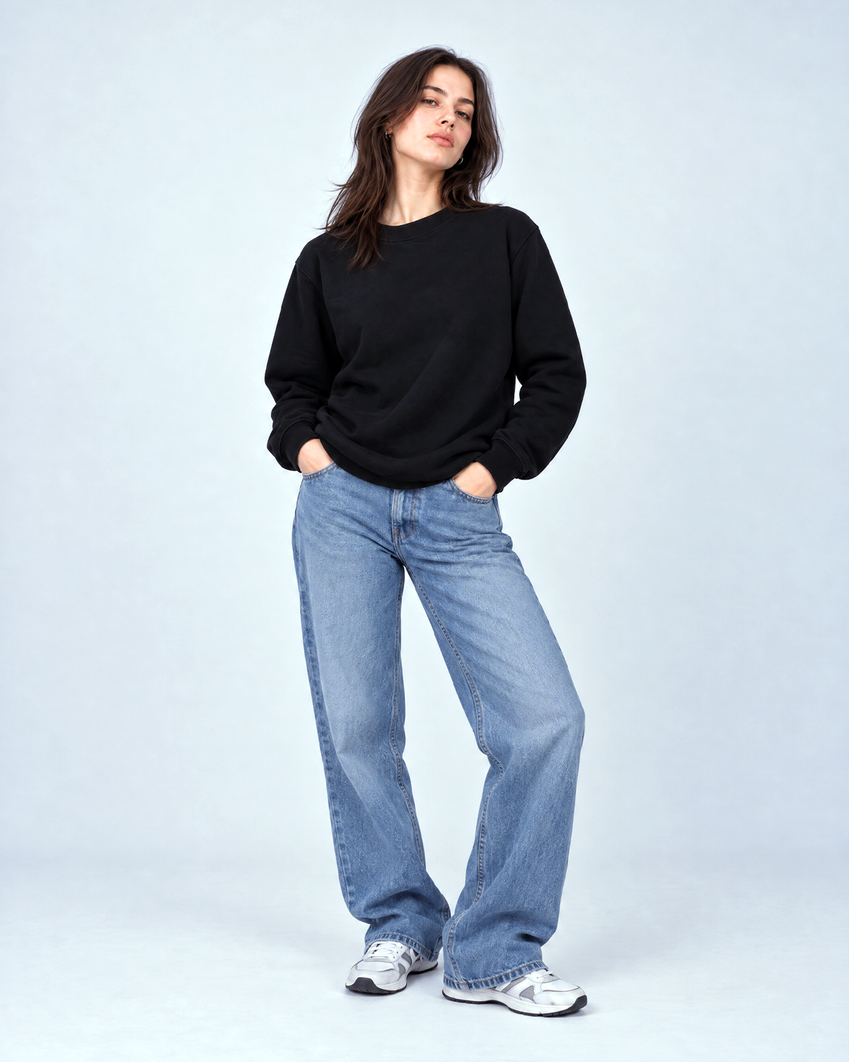 Basics unisex mikina čierna