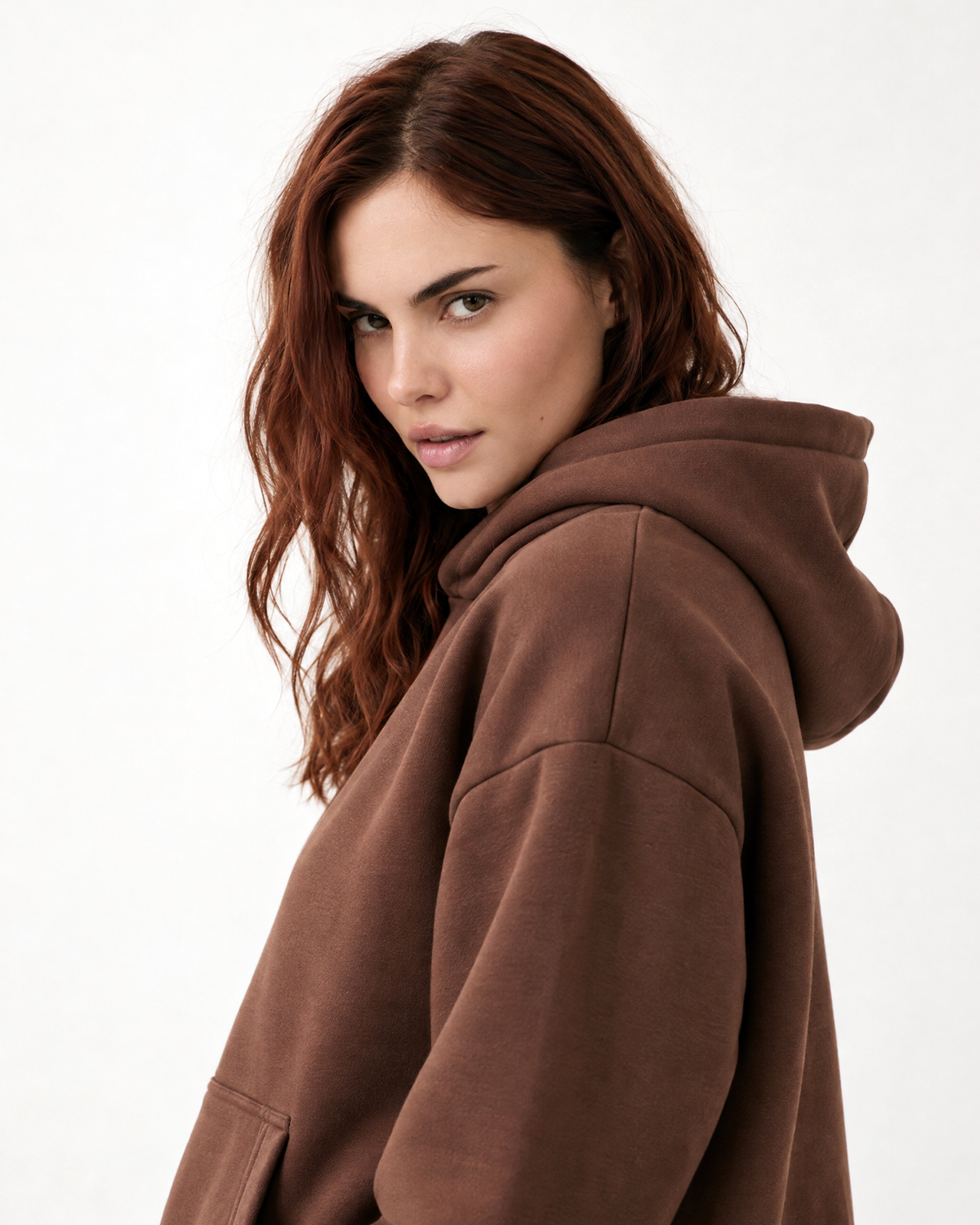 Basics mikina s kapucňou unisex hnedá