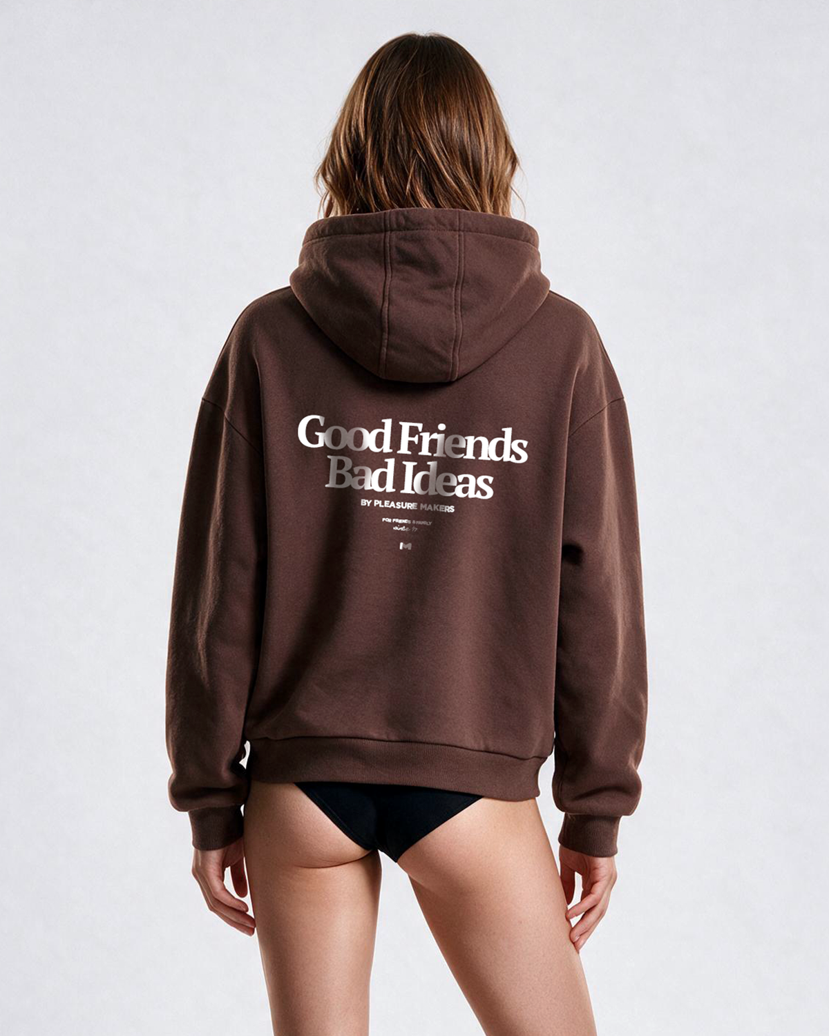 Good Friends mikina s kapucňou unisex hnedá