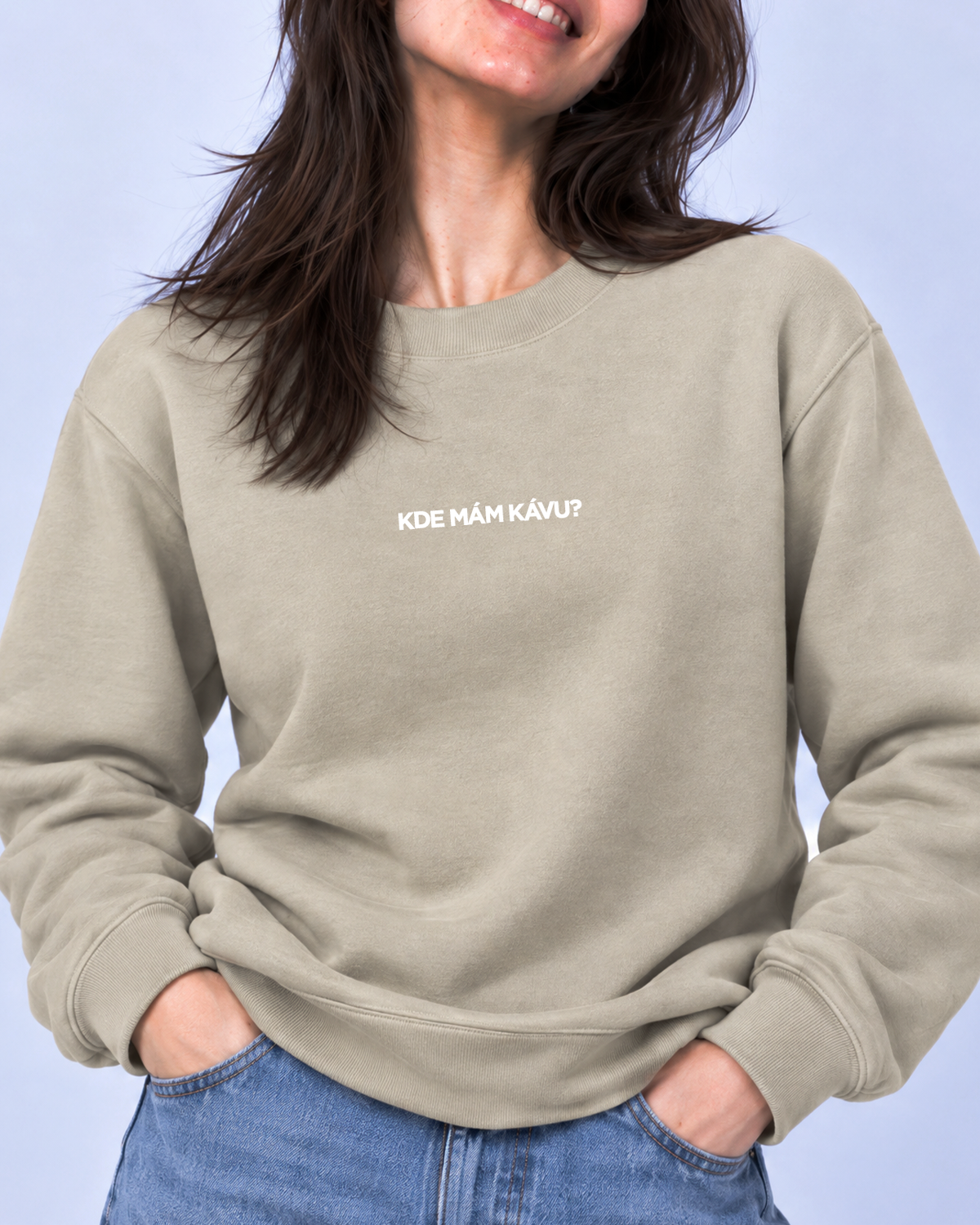 Kde mám kávu unisex mikina šedá
